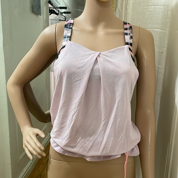 Lululemon women’s tank top size 6 pink built in bra Removeable paddin cinch - Picture 5 of 14